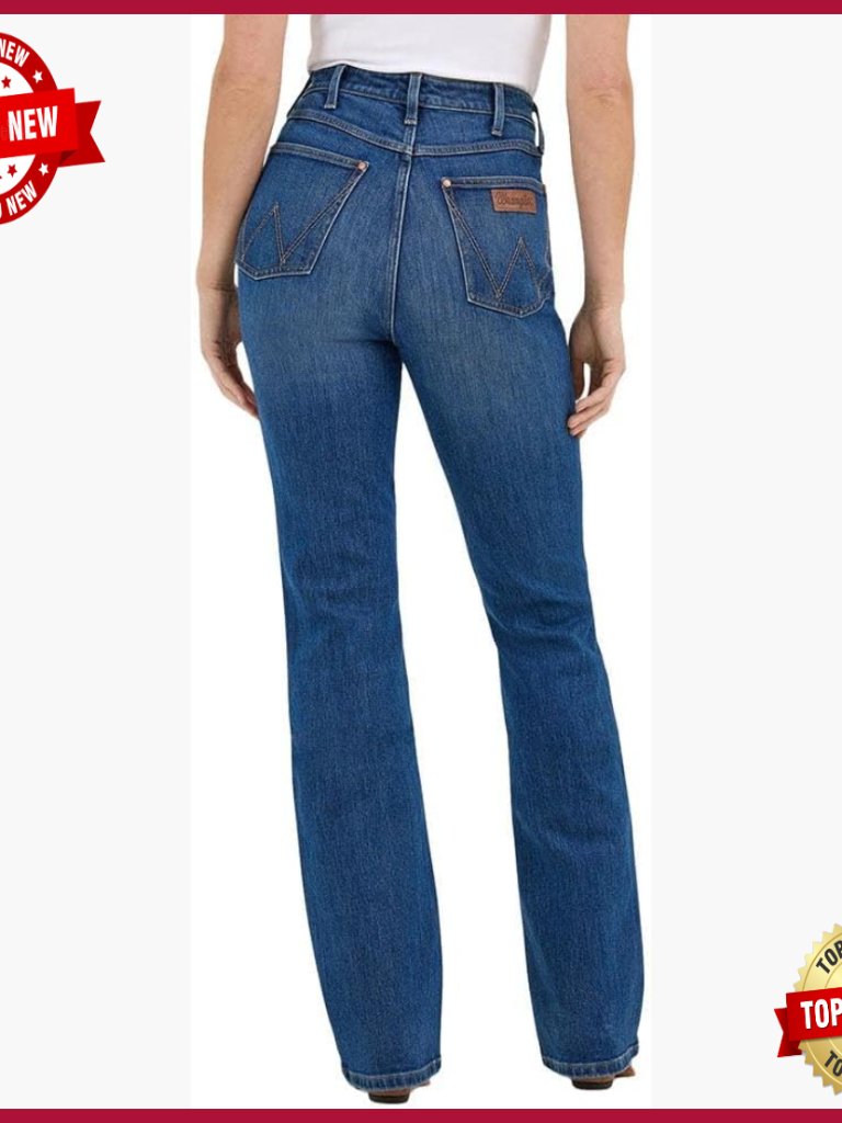 High Rise Bootcut Jeans For Women Stretch Cotton Denim